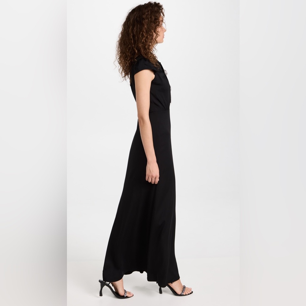 NWT Self Portrait Black Stretch Crepe Maxi Dress - Picture 6 of 12